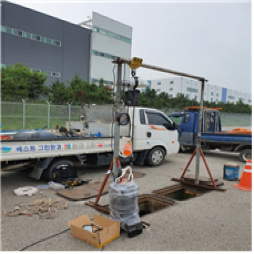 인천 서구 SM상선 경인터미날 오수중계펌프실 준설 및 오수펌프 설치작업(2)